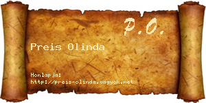 Preis Olinda névjegykártya